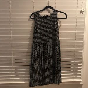Loft Black And White Pattern Dress SZ M